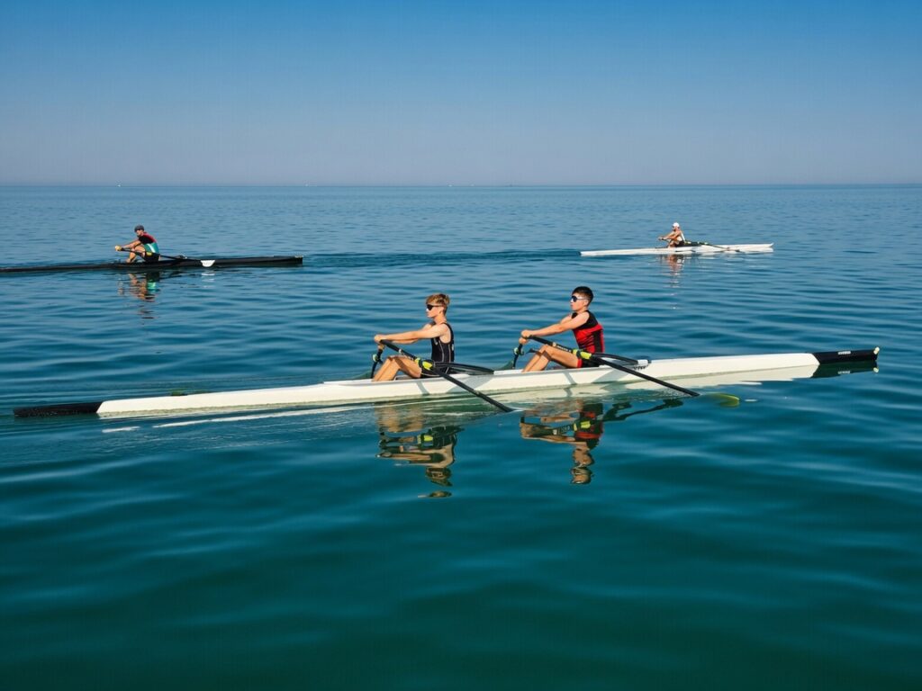 Rowers on the water